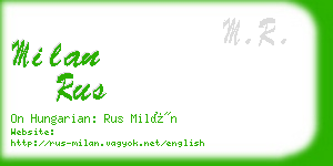 milan rus business card